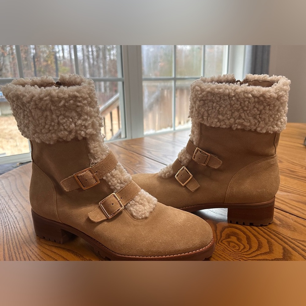 TALBOTS WOMEN'S TISH CUFF ANKLE BOOTS LIGHT TOFFEE SIZE 9.5 MSRP $239